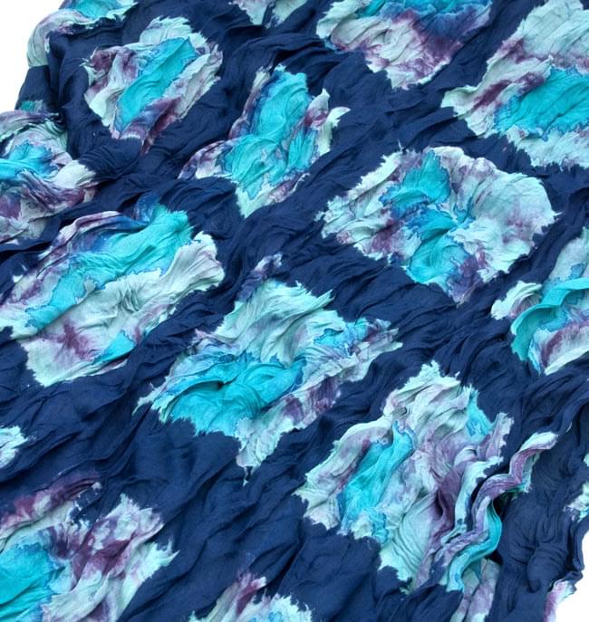 (タイダイ) インドのクリンクルストール - 紺×水色 2 - 幅もあるので、使い勝手が良いです。