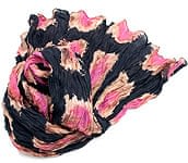 (タイダイ) インドのクリンクルストール- 黒×ピンクの商品写真