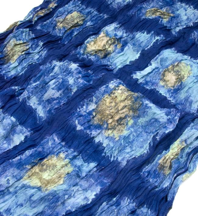 (タイダイ) インドのクリンクルストール - 紺×水色 2 - 幅もあるので、使い勝手が良いです。