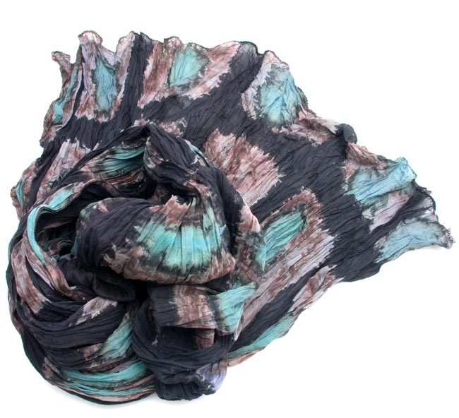 (タイダイ) インドのクリンクルストール- 黒×緑の写真