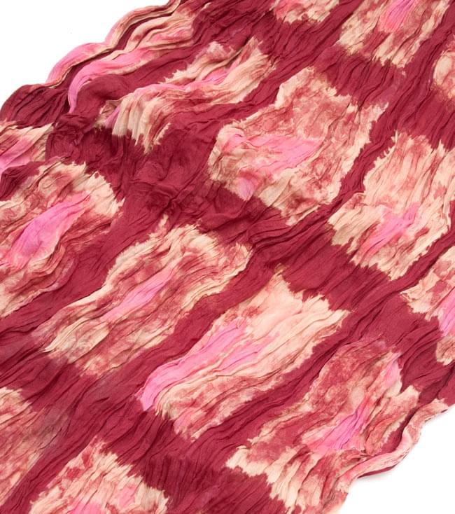 (タイダイ) インドのクリンクルストール - 小豆色×ピンク 2 - 幅もあるので、使い勝手が良いです。