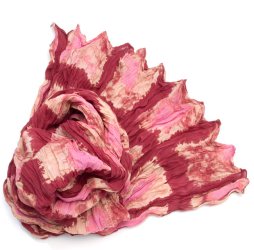 (タイダイ) インドのクリンクルストール -  小豆色×ピンクの商品写真