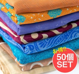 【お得な50個セット アソート】オールドサリーのスカーフ 約100cm×100cm (SET-GARM-34)