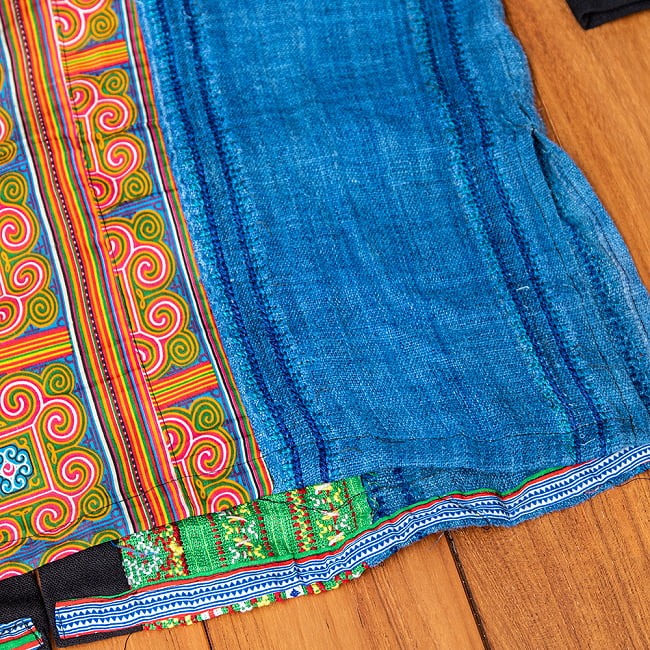 【一点物】黒モン族の藍染刺繍ジャケット 15 - 拡大写真です