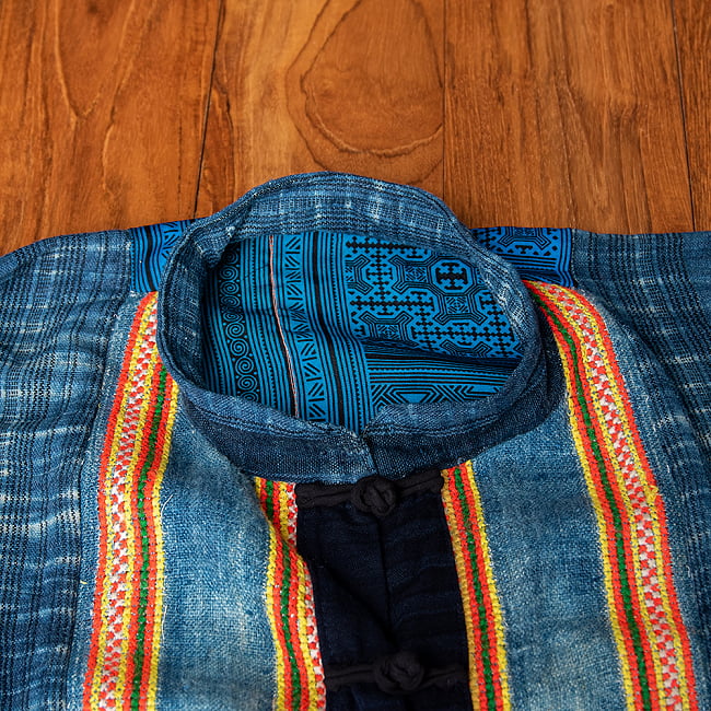 黒 モン族 襟 藍染 インディゴ 刺繍 ハンドメイド 9点 黒 モン族 襟