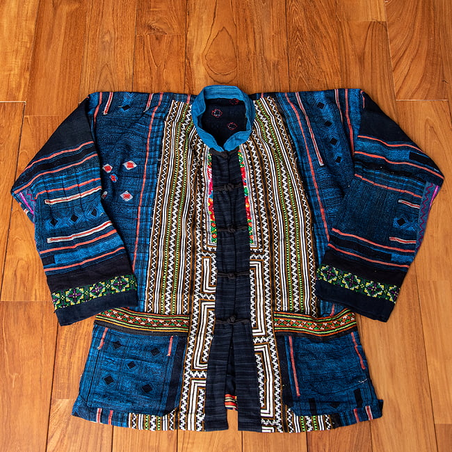 黒 モン族　襟　藍染　インディゴ　刺繍　ハンドメイド　9点 一点物】黒モン族の藍染刺繍ジャケット の通販[送料無料] - TIRAKITA.COM
