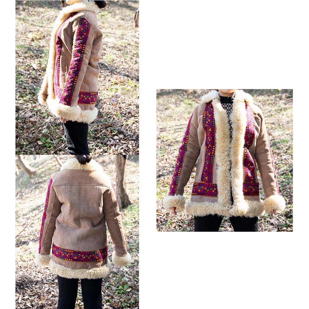 【1点もの】　パシュトゥーン人のムートンコート　羊毛100％4枚目の説明写真です