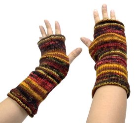 ウールン・ロング・グローブ-フリース付きの商品写真