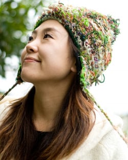 耳あて付きウールンシルク・ニット帽 - サブ2