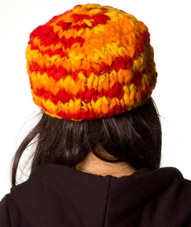 もこもこニット帽-フリース付き 暖色ミックス の通販 - TIRAKITA.COM