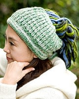 フェルトのポンポン ニット帽 - グリーンの商品写真