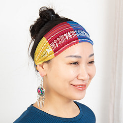 ターイ族の手作りカラフルヘアバンド【1点アソート】 - サブ5