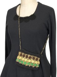 ワイルドヘンプとコットンの小物入れ - 黒系の商品写真