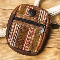 エスノ刺繍レザータバコケース - 茶色系の商品写真