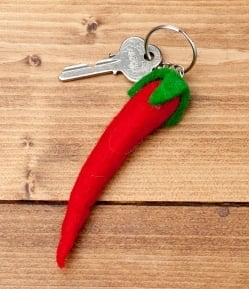 縁起物!フェルトの魔除け唐辛子キーホルダー - サブ4