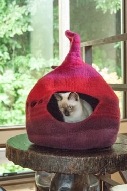 ネパールフェルトのしっぽ付きキャットハウス　猫ハウス - サブ4