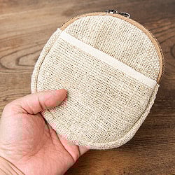 【直径14cm】少し大きめ ヘンプのミニポーチ 丸形 - サブ5