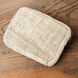 【13cm x 16cm】少し大きめ ヘンプのミニポーチ 四角 - サブ2