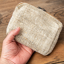 【13cm x 16cm】少し大きめ ヘンプのミニポーチ 四角 - サブ4