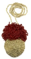 ヘンプきのこ小物入れ - ナチュラル x 赤の商品写真