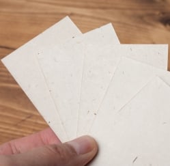 【5 x 50枚セット】ロクタ紙　手漉き　無地 ブランク名刺　50枚セット - サブ3