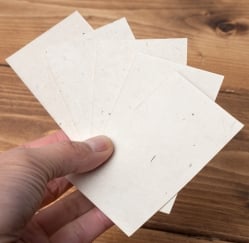 【5 x 50枚セット】ロクタ紙　手漉き　無地 ブランク名刺　50枚セット - サブ4