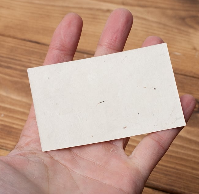【5 x 50枚セット】ロクタ紙　手漉き　無地 ブランク名刺　50枚セット 5 - もっとアップにしてみました