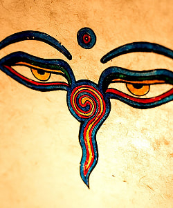 ロクタ紙ブッダアイ柄ランプシェード（4面タイプ） - サブ3