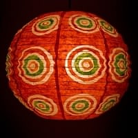 ロクタ紙ランプシェード − 円盤型　− 小（赤）の商品写真