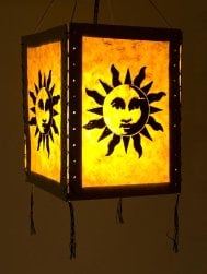 [大感謝祭セール]ロクタ紙ランプシェード【スーリヤ】（4面タイプ）