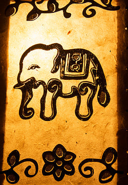 ロクタ紙ランプシェード【象】（4面タイプ） - サブ2