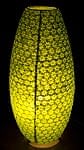 ロクタ紙ランプシェード（床置きタイプ）-黄緑・花の商品写真