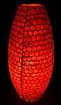  [ワケアリ・付属品不足]ロクタ紙ランプシェード（床置きタイプ）-赤・花の商品写真