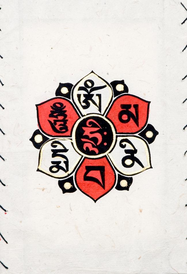 ロクタ紙 -四面ランプシェード 4 - イラストの拡大です。