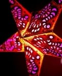 〔インドクオリティ〕星型ランプシェード - オレンジ×ピンクの商品写真
