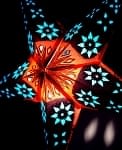 〔インドクオリティ〕星型ランプシェード - オレンジ×青の商品写真
