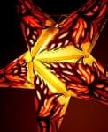 〔インドクオリティ〕星型ランプシェード - 黄×赤の商品写真