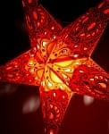 〔インドクオリティ〕星型ランプシェード - オレンジ×赤の商品写真