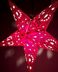 〔インドクオリティ〕星型ランプシェード - ピンクの商品写真