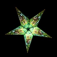 星型ランプシェード〔インドクオリティ〕 - グリーンの商品写真