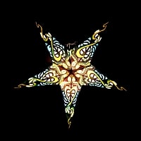 星型ランプシェード〔インドクオリティ〕 - フラワー・グリーンの商品写真