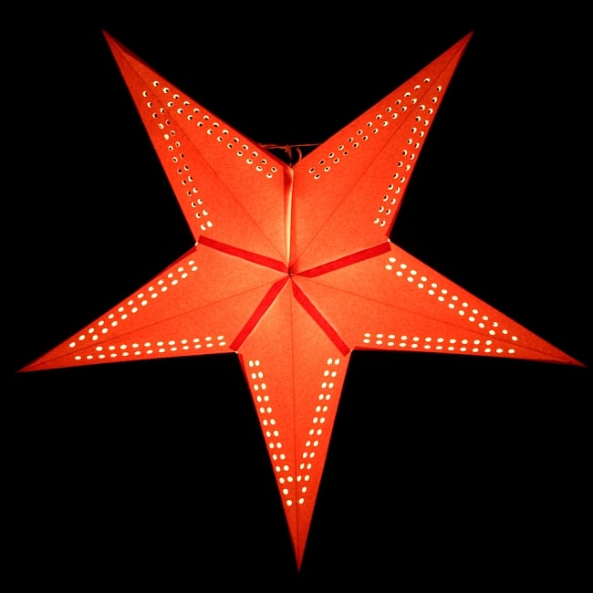 星型ランプシェード〔インドクオリティ〕 - ハイライトオレンジ 3 - 暖色クリアタイプの電球を使ってみたところです