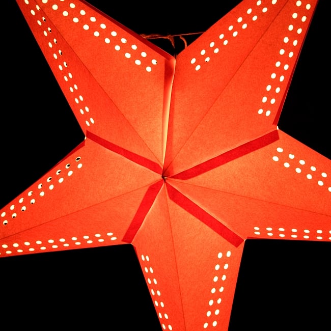 星型ランプシェード〔インドクオリティ〕 - ハイライトオレンジ 4 - 拡大写真です