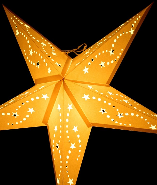 星型ランプシェード〔インドクオリティ〕 - スターホワイト 5 - 別の角度からの写真です
