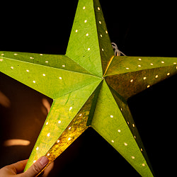 星型ランプシェード〔インドクオリティ〕 - 黄緑 - サブ5