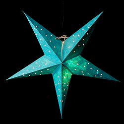 星型ランプシェード〔インドクオリティ〕 - ブルー - サブ3