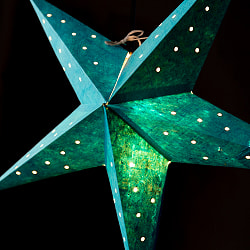 星型ランプシェード〔インドクオリティ〕 - ブルー - サブ4