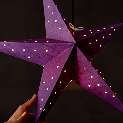 星型ランプシェード〔インドクオリティ〕 - パープル - サブ5