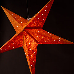 星型ランプシェード〔インドクオリティ〕 - オレンジ - サブ4