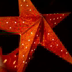 星型ランプシェード〔インドクオリティ〕 - オレンジ - サブ5